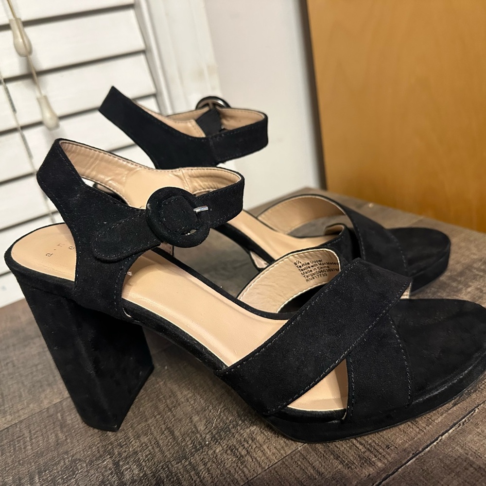 a new day Black Block Heel Sandals